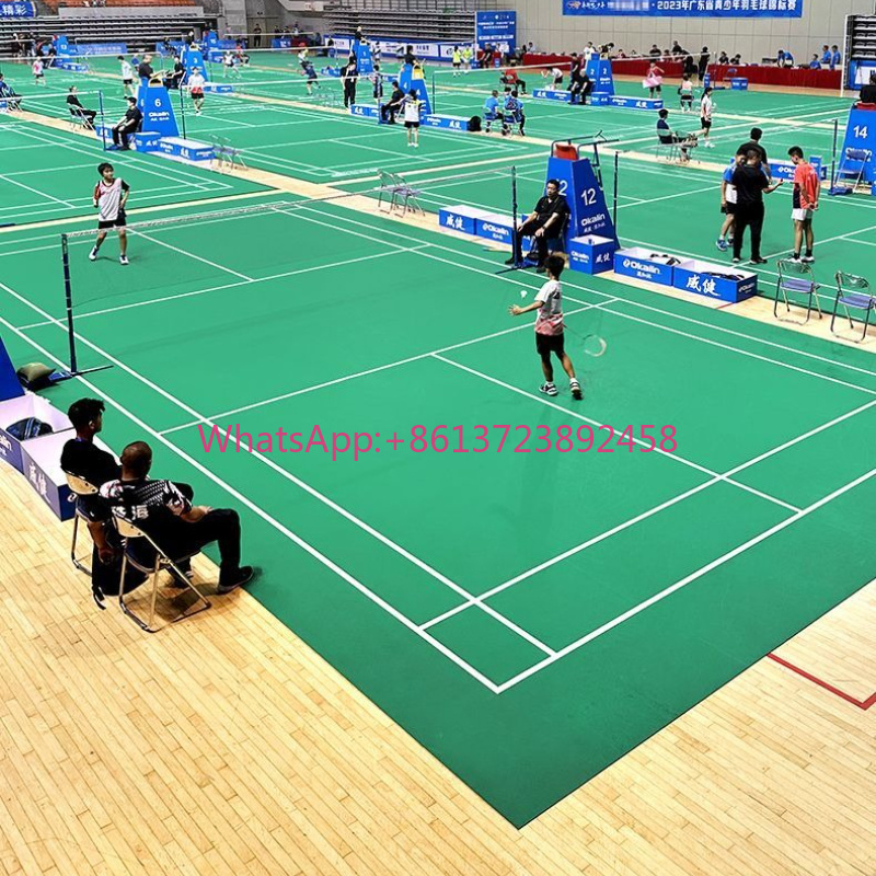 Badminton Hall - พื้นสนามแบดมินตันในร่มแบบพับเก็บได้ ผลิตจากพลาสติก PVC สำหรับกีฬาวอลเลย์บอล เทนนิส และสนามกีฬาอื่นๆ