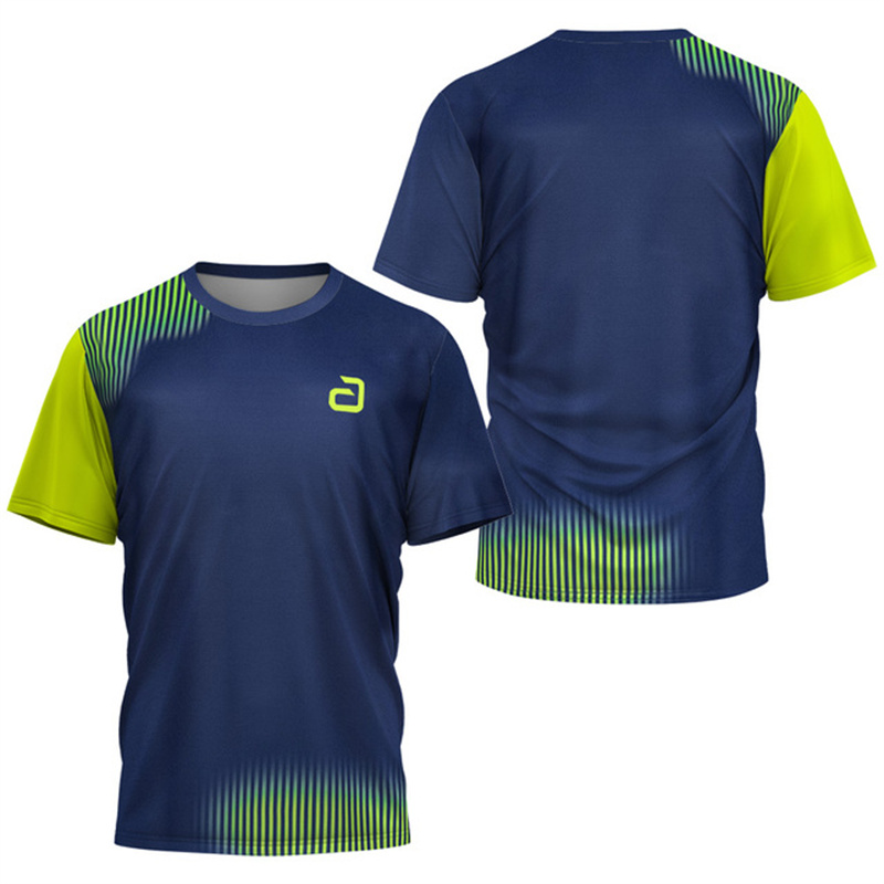 Badminton Hall - เสื้อยืดเทเบิลเทนนิสผู้ชาย ลายใต้ผิวน้ำ เสื้อยืดเทนนิสแบดมินตันฤดูร้อนสำหรับผู้ชาย เสื้อยืดแขนสั้นแห้งเร็วสำหรับสโมสรเทเบิลเทนนิส