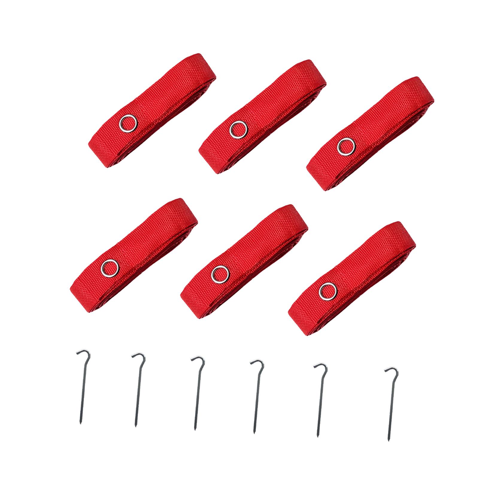 Badminton Single - อุปกรณ์ทำเครื่องหมายสนามวอลเลย์บอลชายหาด 6 ชิ้น สีแดง สำหรับฝึกซ้อมเดี่ยวและคู่ บนพื้นทราย