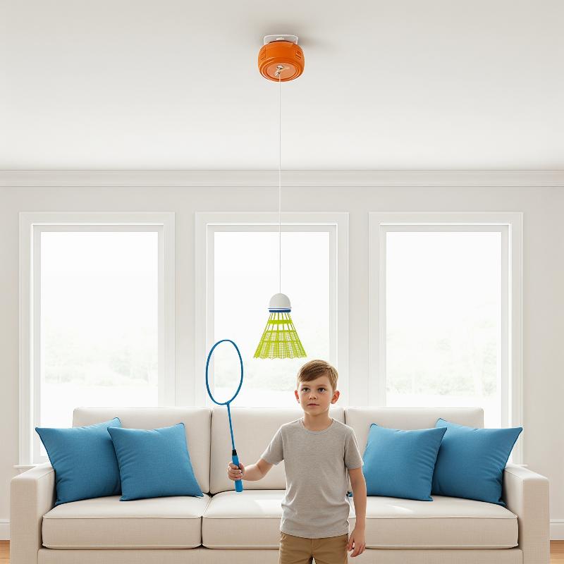 Badminton Single - เครื่องฝึกแบดมินตันแบบยืดหดได้อัตโนมัติ สำหรับฝึกซ้อมเดี่ยว พร้อมระบบเด้งกลับ ปรับความเร็วได้ สำหรับทุกระดับทักษะ ใช้ฝึกซ้อมที่บ้านหรือที่ทำงาน