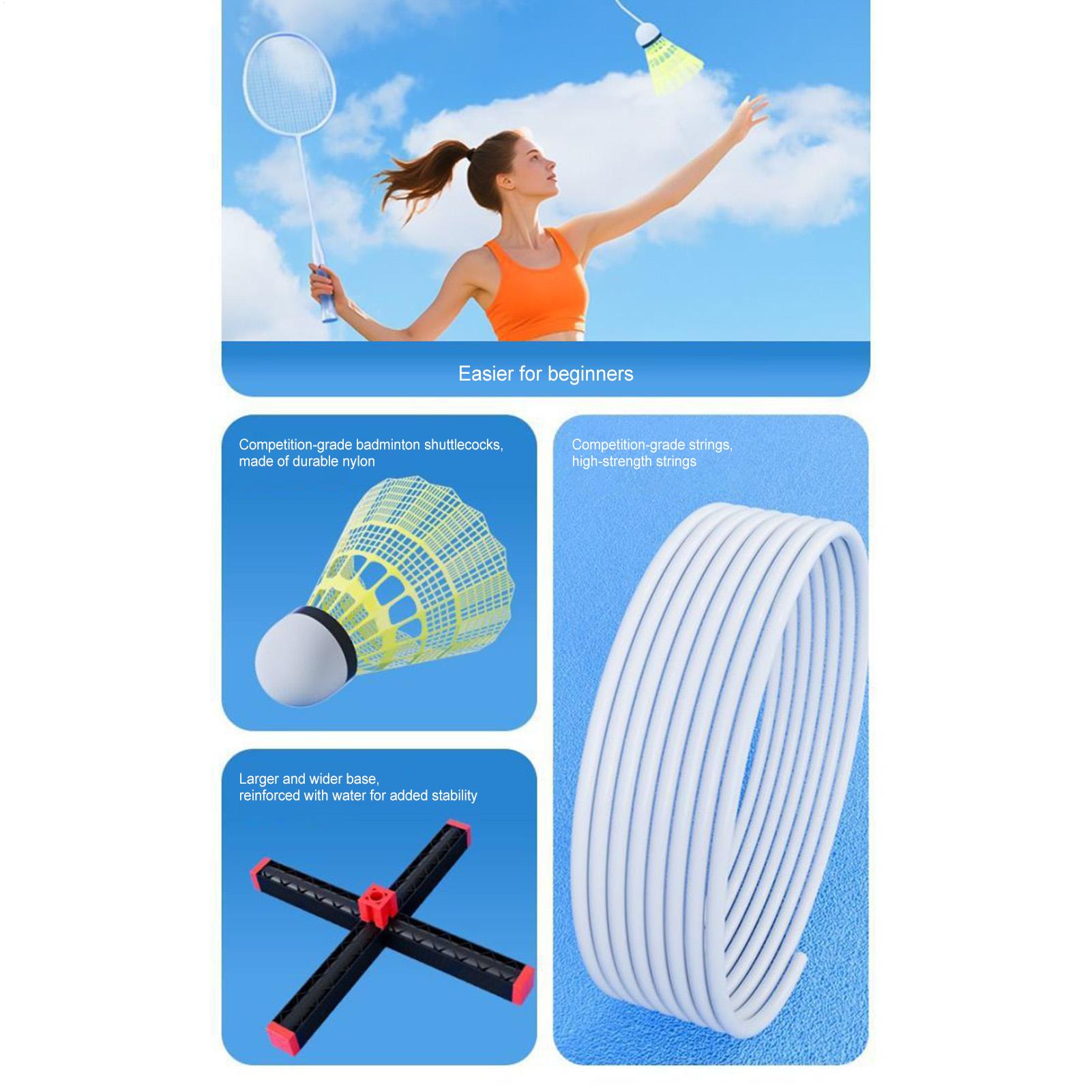 อุปกรณ์ฝึกแบดมินตันแบบพกพา พับ - Badminton Single บทวิจารณ์และราคา